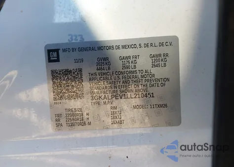 2020 GMC Terrain Slt из США, поврежденный, VIN 3GKALPEV1LL210451